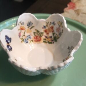 Floral Scalloped Ceramic Bowl